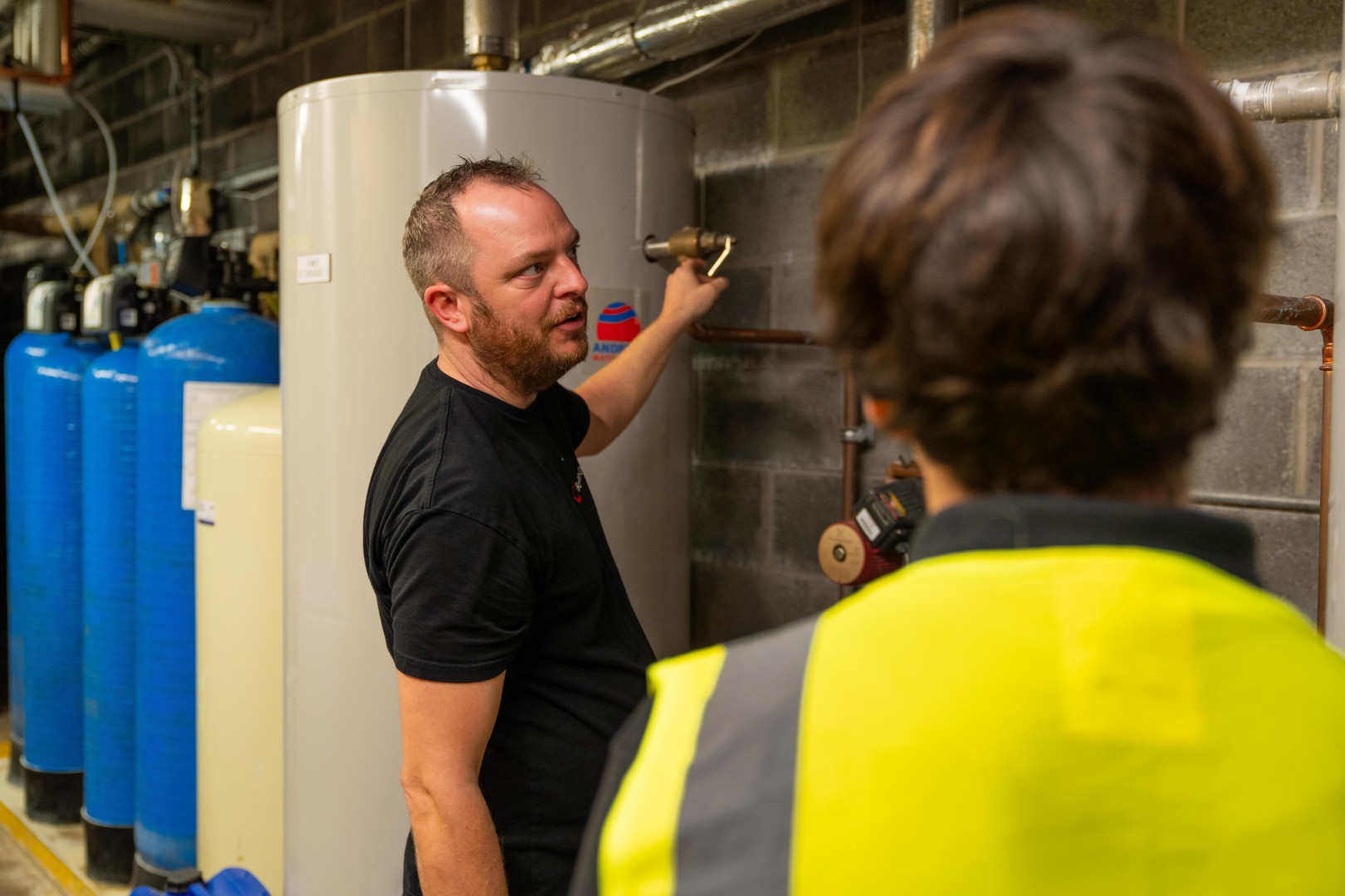 Engineer in plant room