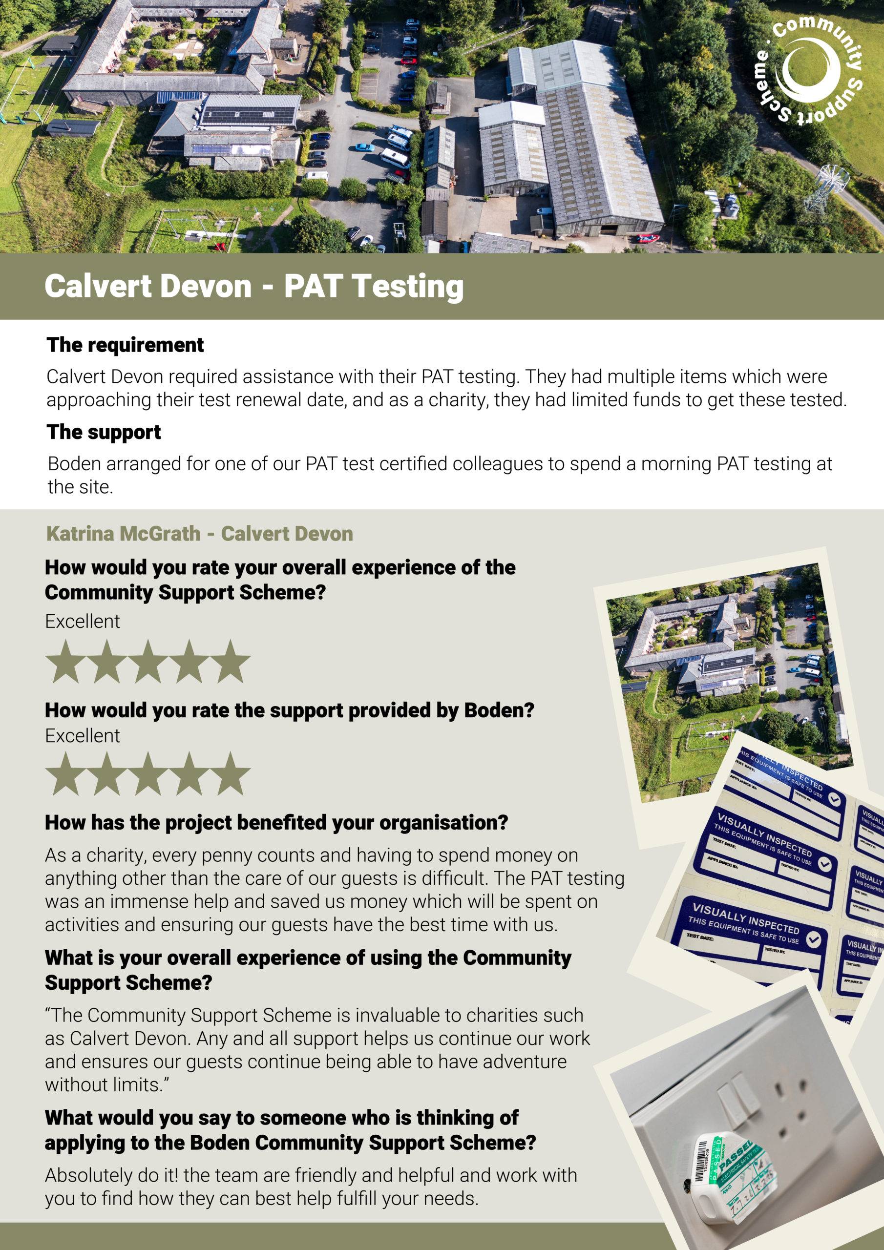 Calvert Devon Pat Testing Information Sheet