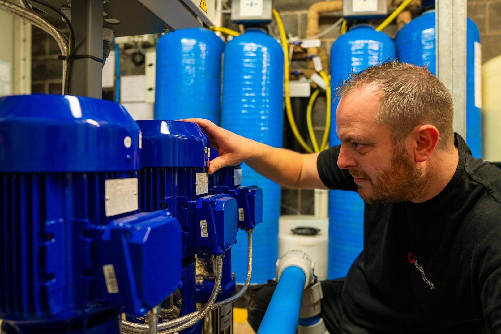 Engineer checking systems