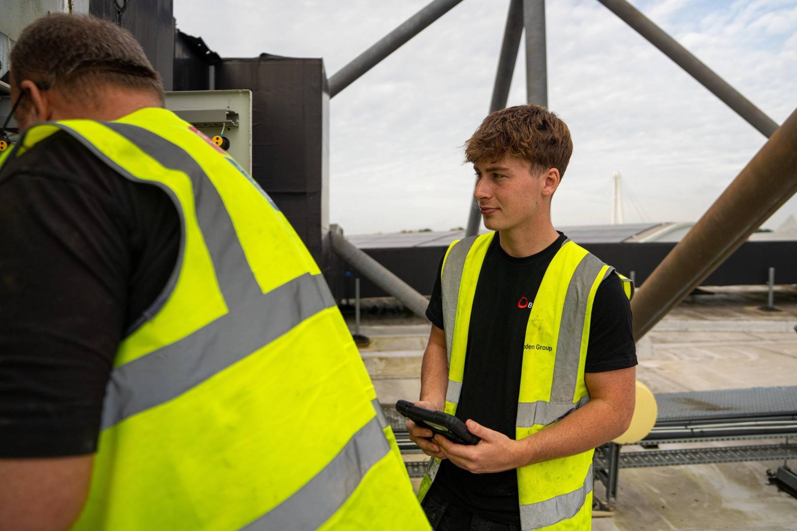Engineer holding tablet