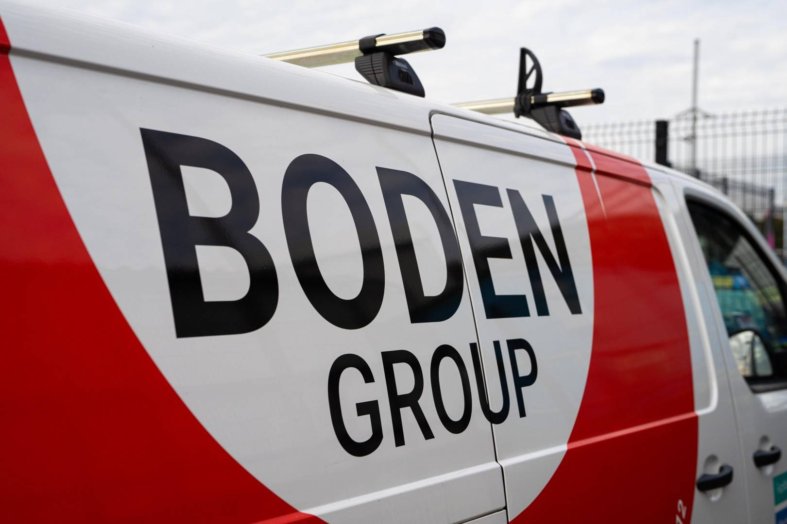 Close up Boden logo on van
